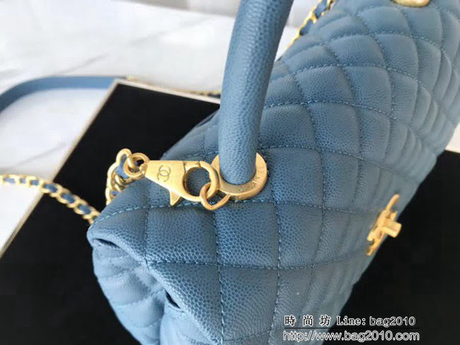 香奈兒CHANEL中號Chanel Coco handle全新頂級翻蓋單肩鏈條手柄包DSC1213